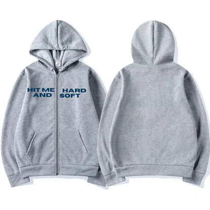 Hit Me Hard and Soft 2025 Tour Reißverschluss-Hoodies für Männer und Frauen Harajuku Pullover Mode Hip-Hop Zip-Up-Sweatshirts Jacken Fan-Geschenk