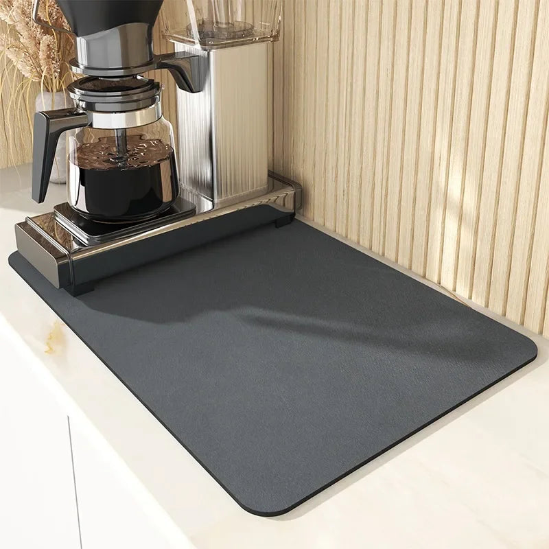 Superabsorbierende große Küchenmatte, rutschfest, ablaufend, für Kaffee, Geschirr, schnell trocknend