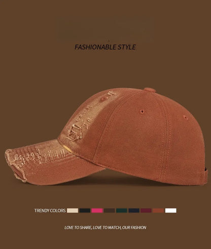 Coole Mode Damen Herren Ripped Denim Baumwoll Baseballcap Unisex  Für Damen und Herren