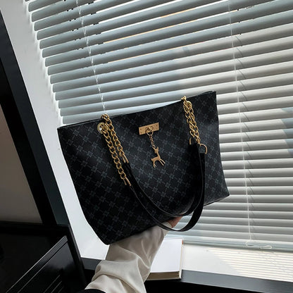 Neue Presbyopie-Handtasche, weiches Leder, große Kapazität, Damen-Tote mit hängendem Zubehör, Schultertasche