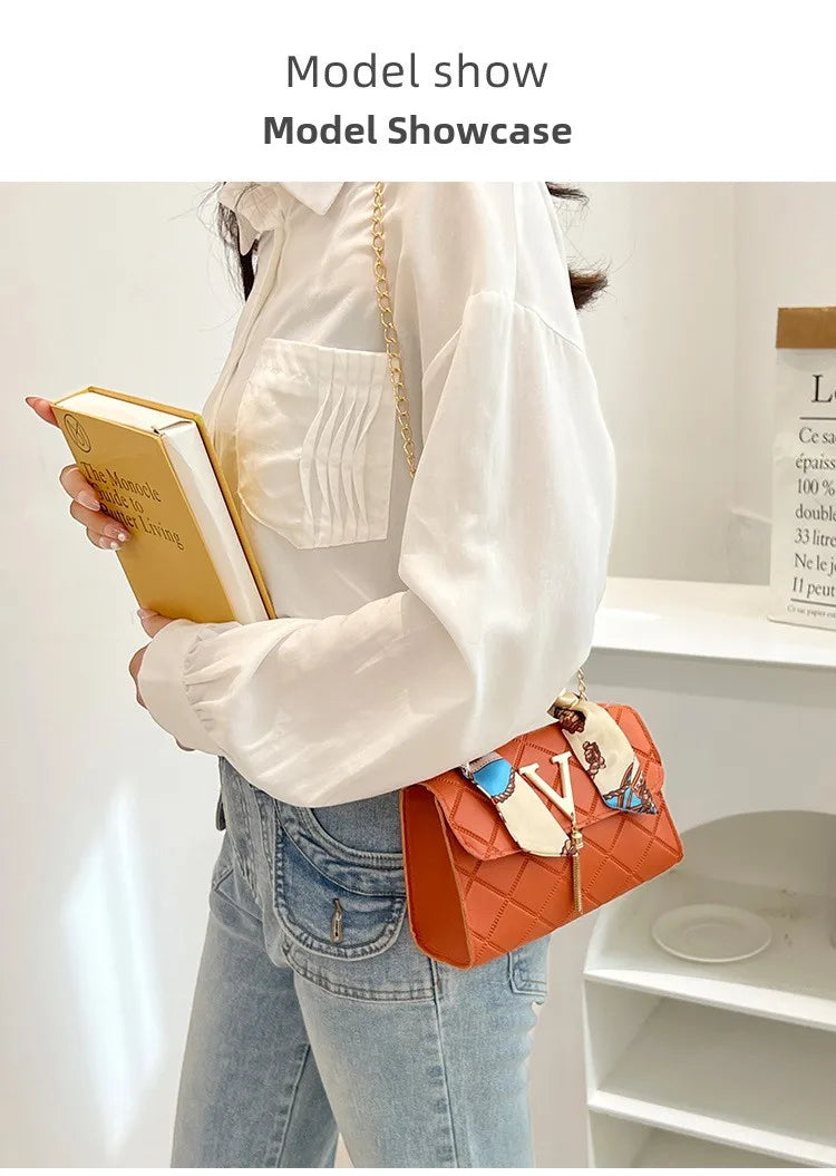 Damen Stepp-Tartan-Handtasche Kleine quadratische Tasche Umhängetasche Schultertasche Personalisierte koreanische Stil Herbst Winter Mode Tasche