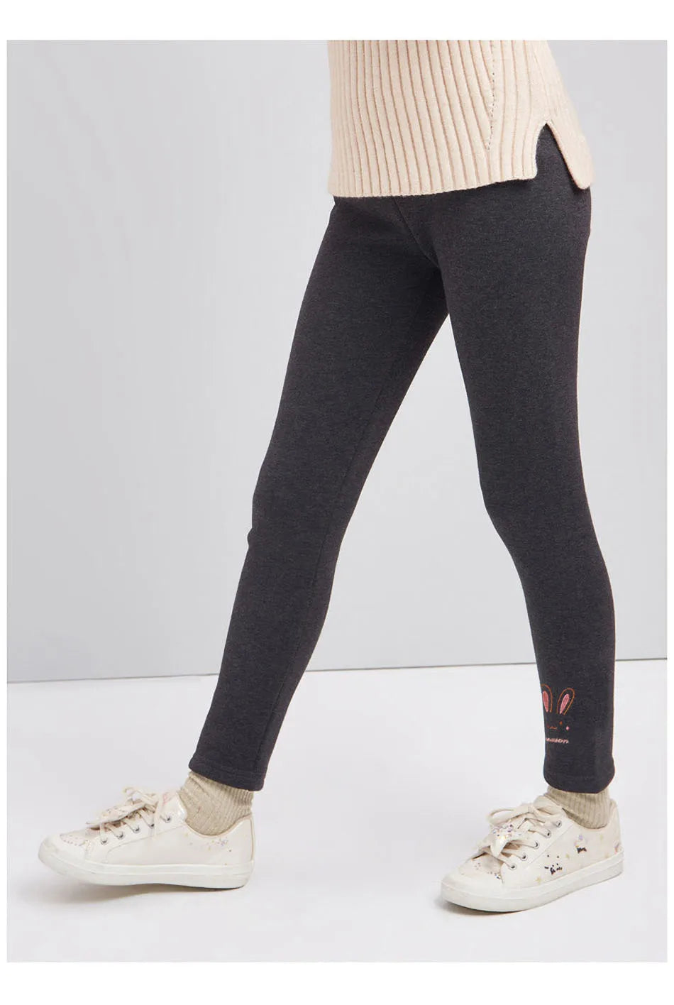 2025 Kinderleggings Mädchen Fleecegefütterte Thermohose Baby Freizeithose Kinder Warme Hoses Elastic Bunny Tights 3-8 Years