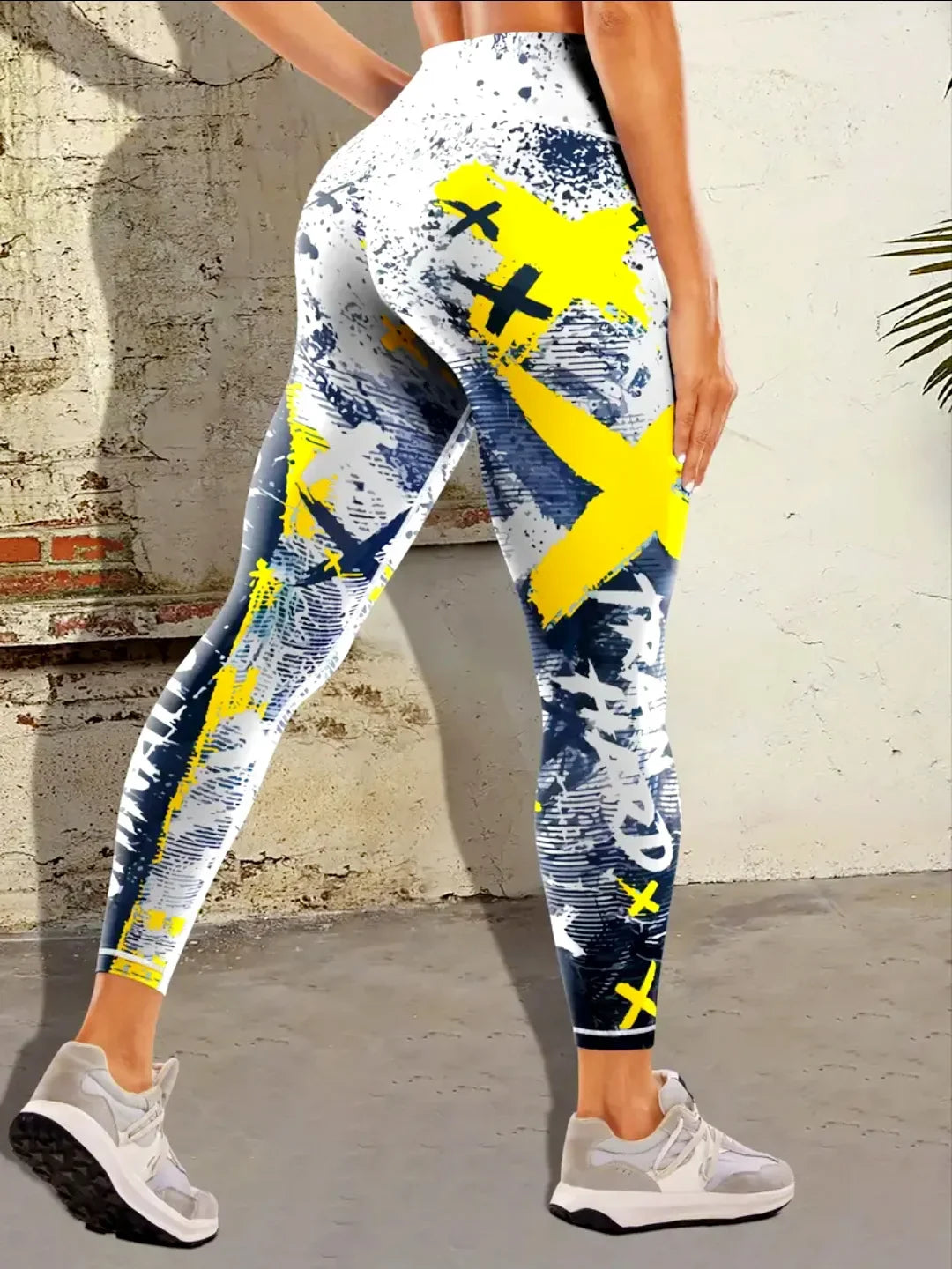 Fashion Street coole Sportleggings für Frauen Hip-Hop-Stil Hoch taillierte elastische Hose Tägliches Laufen Tanzen Bequeme Yoga-Hose