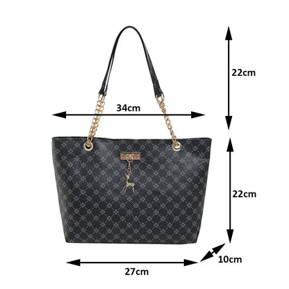 Summer High-Quality PU Leather Fashion Large Capacity Shoulder-Armpit Women's Bag Work Student Travel Ladies Retro Handbag Tote