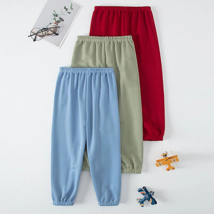 Kinder Mehrfarbige Saisonale Freizeit-Sporthose für Jungen und Mädchen Herbst Solide Farbe Modische Lockere Sweatpants