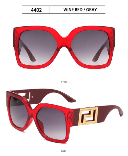Luxusmarken-Design Übergroße Damen-Sonnenbrillen, quadratische Retro-Sonnenbrillen mit Farbverlauf.