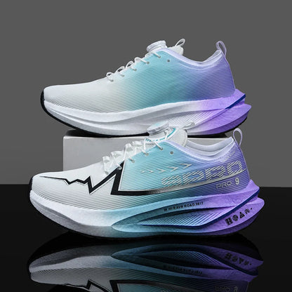 Fluoreszierende Laufschuhe Kohlefaserplatte Marathon Herren Sport Atmungsaktiv Leicht Damen Bequeme Sportliche Sneakers Freizeit