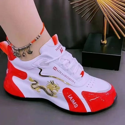 Designer-Sneaker für Frauen, Sommer, Leder, wasserdicht, lässige Sportschuhe, leicht, atmungsaktiv, rutschfeste Plateau-Schuhe
