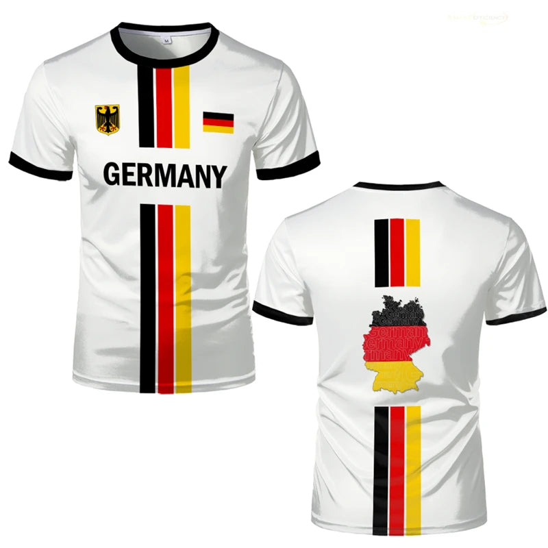 Neues Design Deutschland T-Shirt für Männer Deutsches Flaggenmuster Kurzarmshirts Tops Sommer Sport Übergröße T-Shirt
