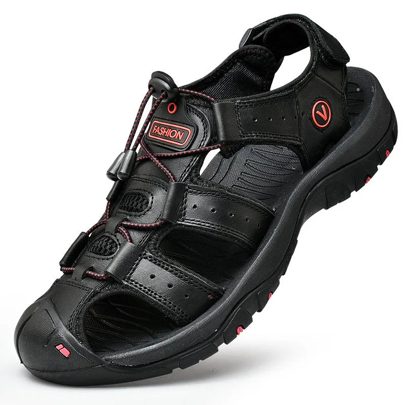Sommer Herren Sandalen Kunstleder Herren Freizeitschuhe Outdoor Herren Ledersandalen für Herren Strandschuhe Große Größen 38-48