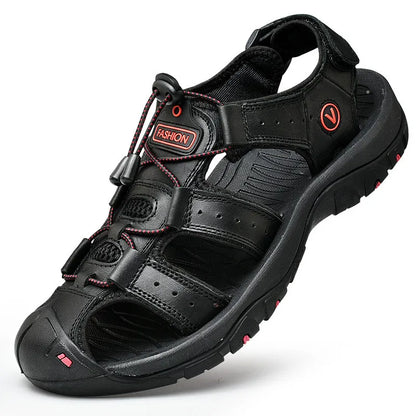 Sommer Herren Sandalen Kunstleder Herren Freizeitschuhe Outdoor Herren Ledersandalen für Herren Strandschuhe Große Größen 38-48