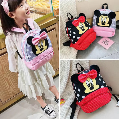 Disney Cartoon-Rucksack für Babys Jungen und Mädchen Minnie Mickey Mouse Kinder Süßer Schulranzen Kindergarten-Rucksack Geschenk für Kinder