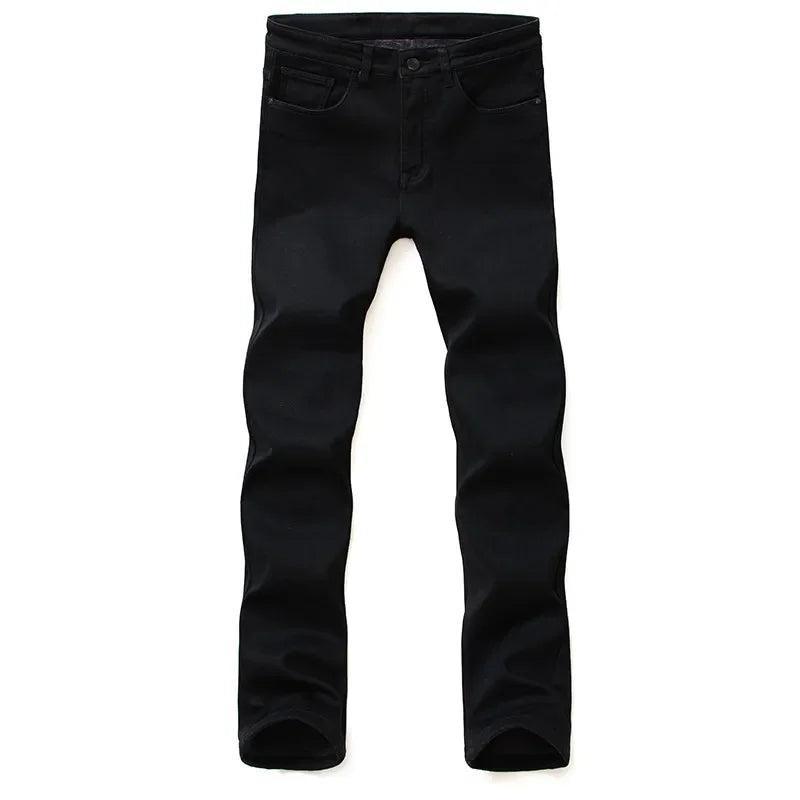Herren Klassische Modemarke Jeans Homme Mann Weiche Stretch Schwarze  Denim Hosen Herrenhosen