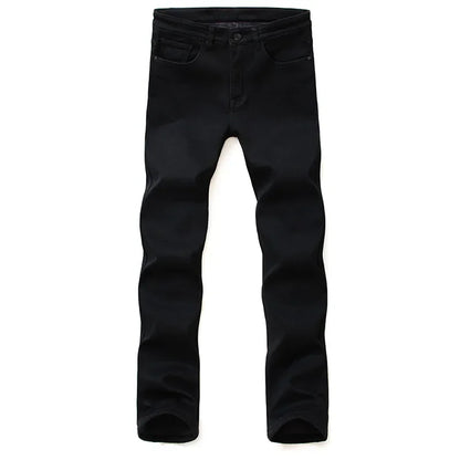 Herren Klassische Modemarke Jeans Homme Mann Weiche Stretch Schwarze  Denim Hosen Herrenhosen