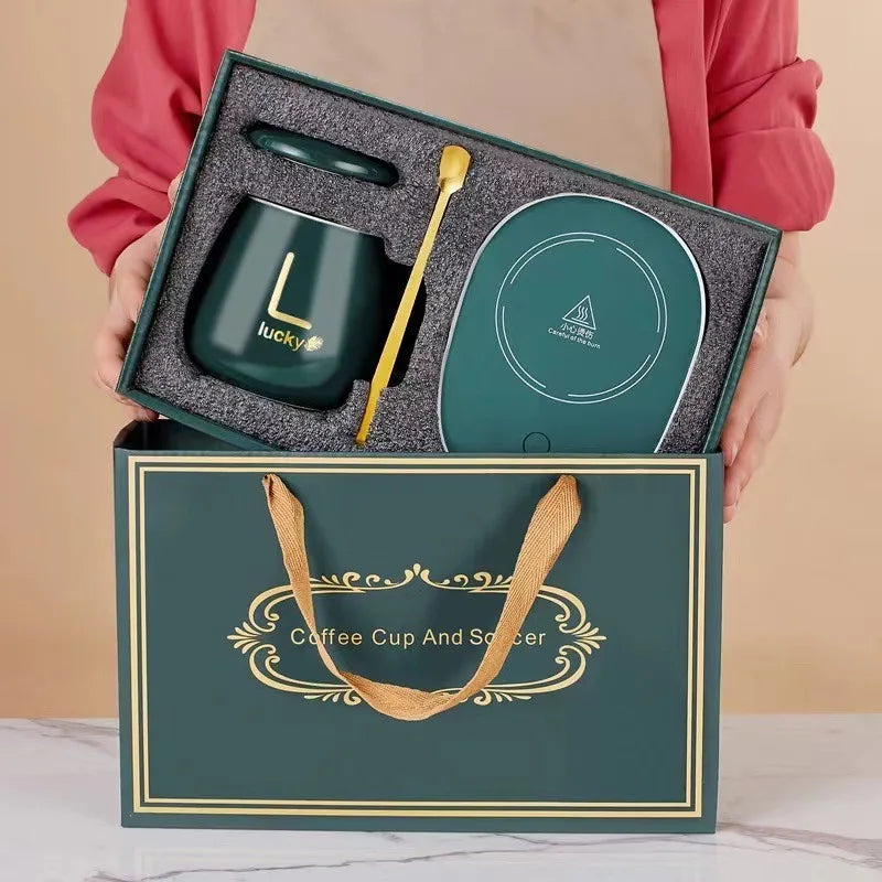 2025 warme und isolierte Kaffeetassen aus Keramik, konstant temperierte Tassen, 55-Grad-warme Keramiktasse mit Jiapin-Tassen-Geschenkbox-Sets