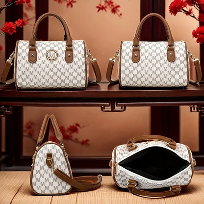 Damen Alphabet Schultertasche mit goldenem "M"-Logo, kleine Umhängetasche aus synthetischem Kunstleder für Arbeit, Reisen, Partys und als Geschenk