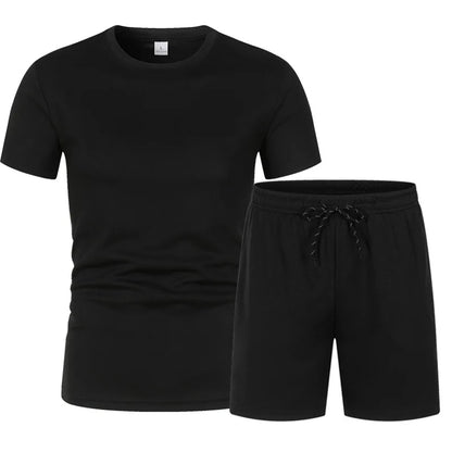 Sommer Schnell trocknende Herren Sets Modische Trainingsanzüge Lässige Atmungsaktive Kurzarm 2D Bedrucktes Sport-T-Shirt+Shorts Basketball-Set