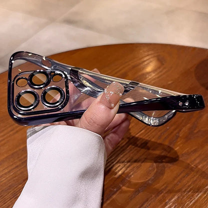 Verchromtes weiches TPU-Case mit vollständigem Linsenschutz für iPhone 13 14 12 11 15 Pro Max Plus Magsafe magnetische Handyhülle kabelloses Ladecover