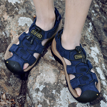 Sommer Herren Sandalen Kunstleder Herren Freizeitschuhe Outdoor Herren Ledersandalen für Herren Strandschuhe Große Größen 38-48