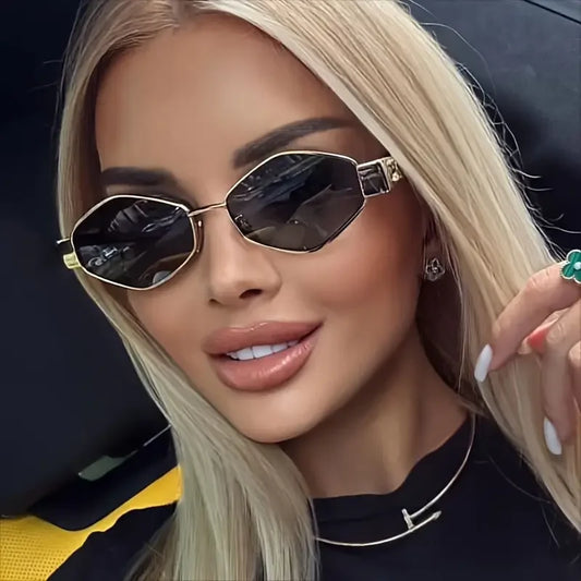 Vintage Punk Stil Sonnenbrille , Retro Runde Metallfassung, Damen Sonnenbrille, Modische Brille