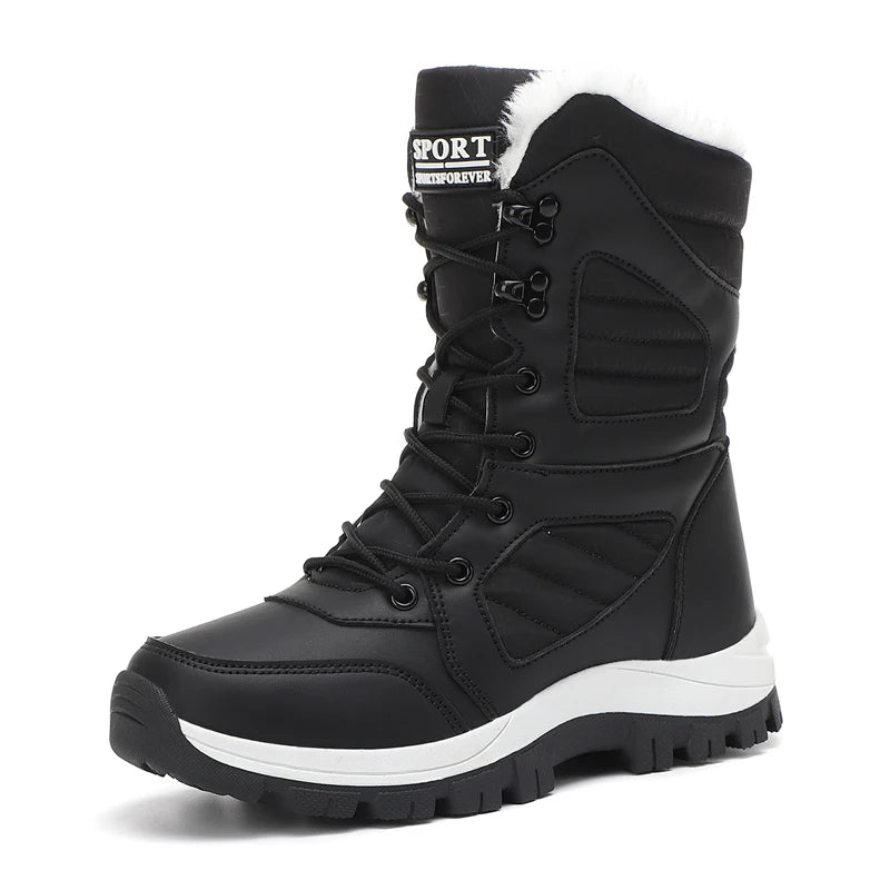 Winter Damen Schneestiefel High-Top Wasserdichte Knöchelstiefel Damen Dicke Plus Warme Schneewanderstiefel Outdoor Baumwollschuhe Sneakers
