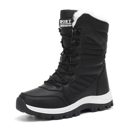 Winter Damen Schneestiefel High-Top Wasserdichte Knöchelstiefel Damen Dicke Plus Warme Schneewanderstiefel Outdoor Baumwollschuhe Sneakers