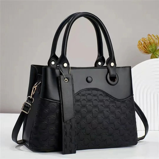 Neue modische Damenhandtasche mit großem Fassungsvermögen, vielseitige Umhängetasche, einfaches Karomuster