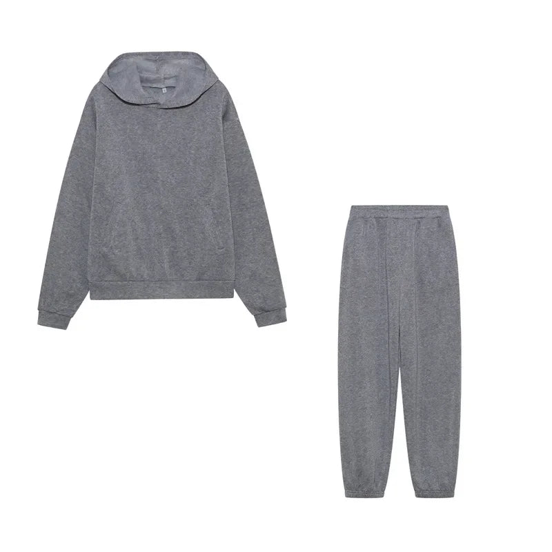 Großformat modisches Sweatshirt mit langen Ärmeln und Hosen-Set Herbst/Winter Damen Freizeitbekleidung Zweiteiliger Anzug Bequeme Plus-Size...