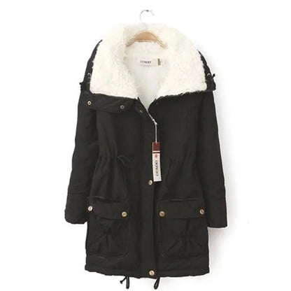 Mädchen Winterjacken Verdickte Kapuzen Lange Daunenjacke Mäntel Schlanke Passform Jacke mit Fellkragen Baumwollgefütterte Kleidung Daunenmäntel