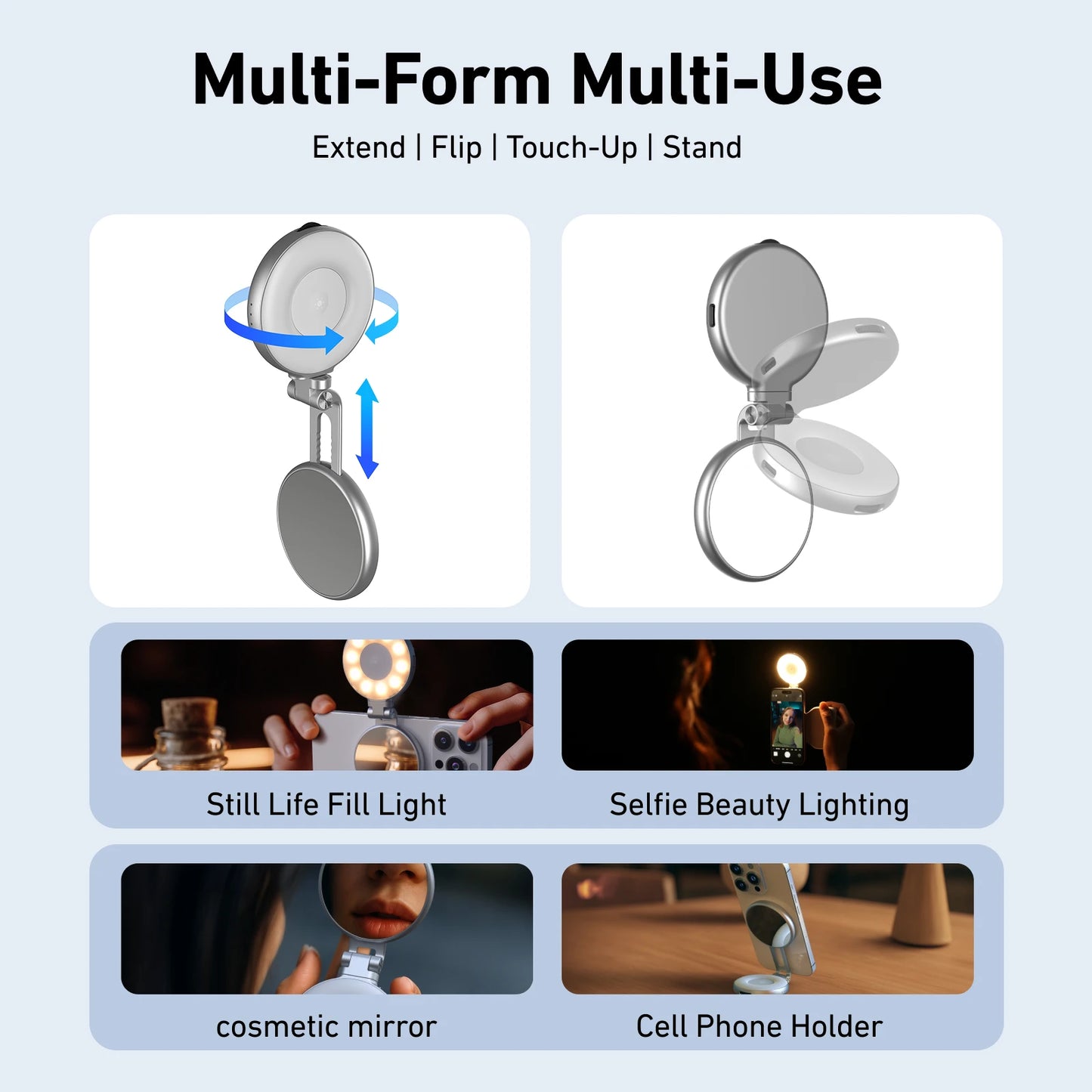 TELESIN Telefon Kamera Aufnahme Handgriff Magnetischer Smartphone-Halter Aufnahmehilfe Fernbedienung Griff für iPhone Android Handy