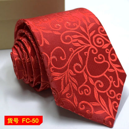 Herrenkrawatten in edlen Designs Einfarbig Streifen Blumen Floral 7-8cm Jacquard Krawatten