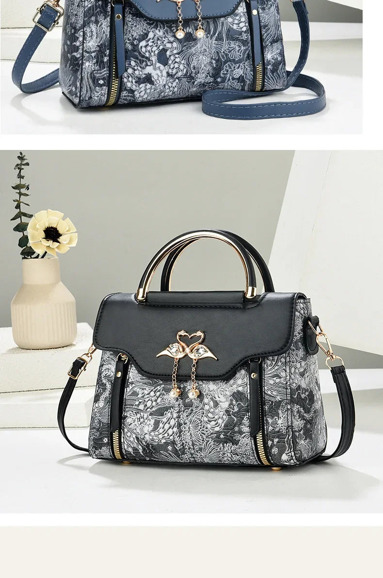 Modische Feen-Handtasche für Damen, Schulter- und Umhängetasche, elegante Ausstrahlung, PU-Leder, Polyesterfaser, inneres Reißverschlussfach