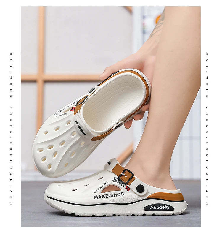 Sandalen Herren Strandpantoffeln Dicke Sohle Rutschfeste Sandalen Wasserschuhe für Damen Klassische Mules Sneaker Sandale Outdoor