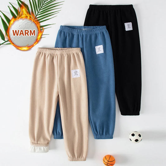1 oder 2  Stück Herbst- und Winter-Kinder-Sporthose mit Nadelstreifen für Jungen und Mädchen, dick und warm