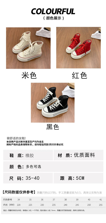 2026 Neue Mode Dicksohlige Kariert Nische INS Trendiges Design Lässige Vielseitige Dicksohlige Faltbare Canvas-Schuhe