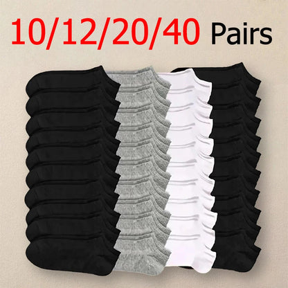 10/12/20/40 Paar One Size (EU 38-44) Unisex Bootssocken Business Sport Schweißaufnahme Sommer Herbst Einfarbig Weiche Knöchelsocken Ohne Fusseln