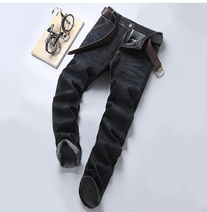 Neue Herren Leichte Luxus-Stretch-Slim-Fit-Hose Bequeme Weiche Business-Mode Gerade Lässige Denim-Hosen Herrenmarke Kleidung