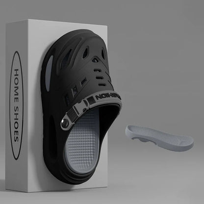 Sommer Herren- und Damen-Höhlenschuhe Mode Atmungsaktive Sandalen mit herausnehmbaren Einlegesohlen Rutschfeste Gepolsterte Verdickte Hausschuhe