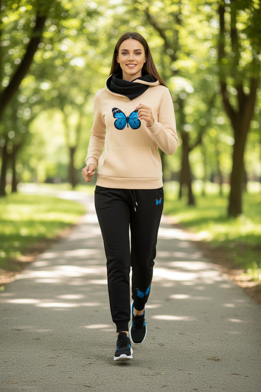 Damen Trainingsanzug Kapuzenpullover Langarm Freizeit Beliebte Einzelstücke Sweatshirts Tägliche Jogginghosen Komfort Outdoor Joggen Sport