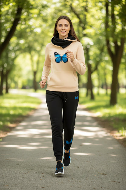 Damen Trainingsanzug Kapuzenpullover Langarm Freizeit Beliebte Einzelstücke Sweatshirts Tägliche Jogginghosen Komfort Outdoor Joggen Sport