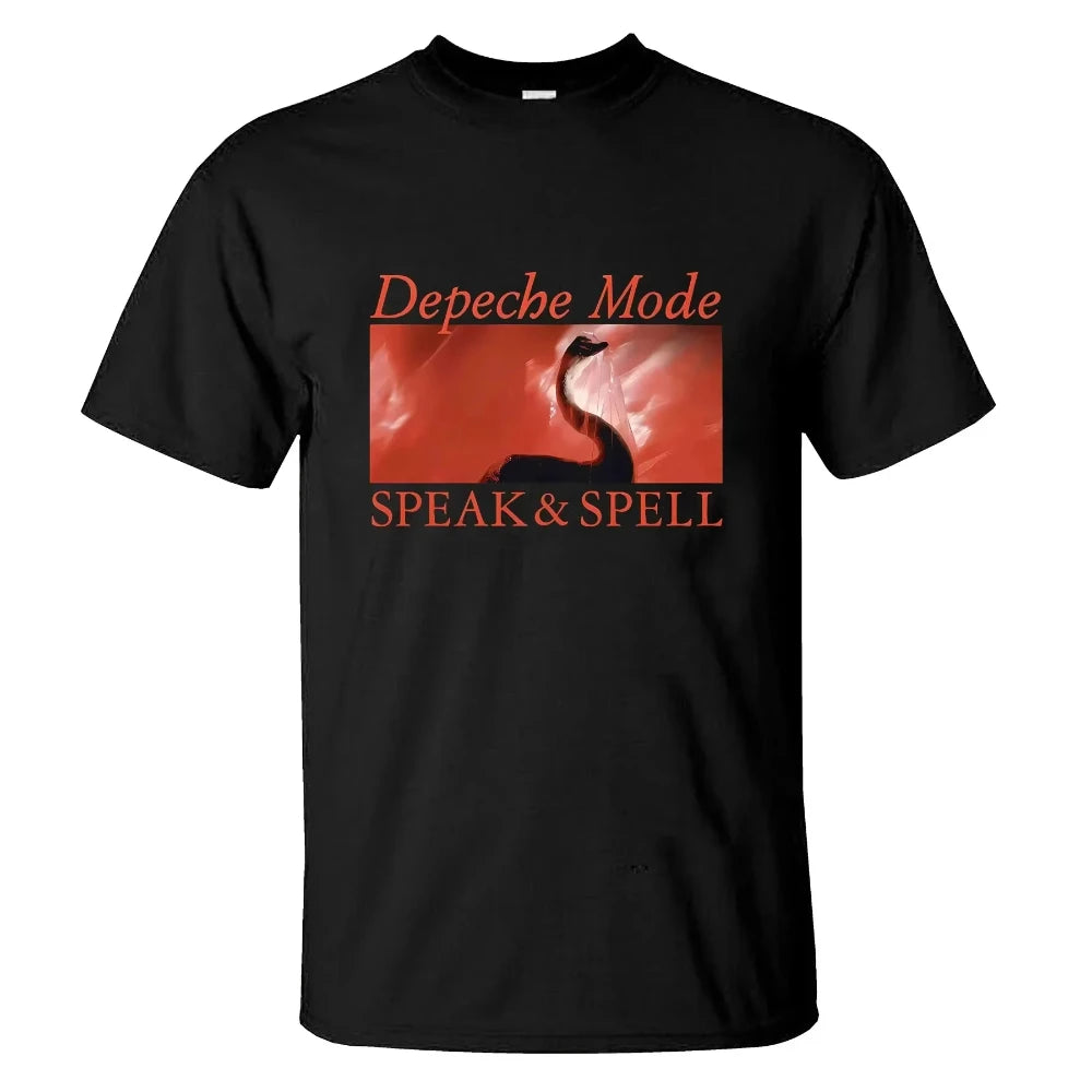 Herren-T-Shirt Rose Tops Schwarz von Depeche Mode T-Shirt Lässig Oversized Männlich Lässige Grafik Streetwear Unisex