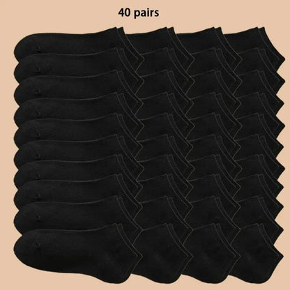 10/12/20/40 Paar One Size (EU 38-44) Unisex Bootssocken Business Sport Schweißaufnahme Sommer Herbst Einfarbig Weiche Knöchelsocken Ohne Fusseln