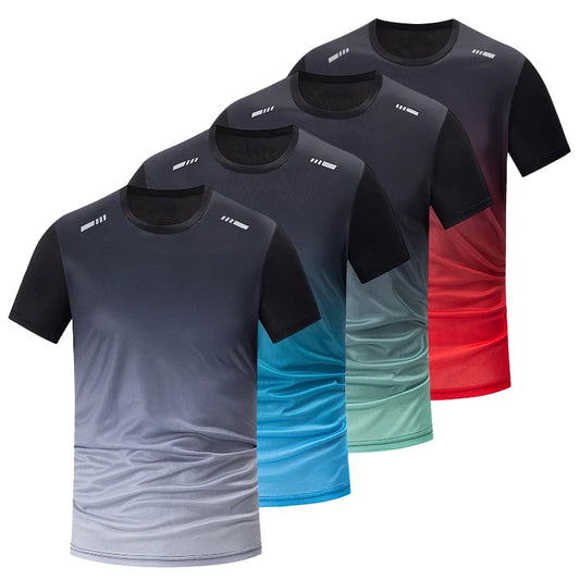 1er bis 5er Pack Herren Gradient Schnell-trocknende Sportbekleidung  Freizeit Kurzarmshirt Mehrgrößen Mehrfarben Laufen Fitness T-Shirt
