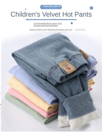 Kinder-Fleecepants in großer Größe, warme Unterhose für Jungen und Mädchen, Winter-Velours-Leggings, Kinder-Baby-Basishose, verdickte lange Unterhosen