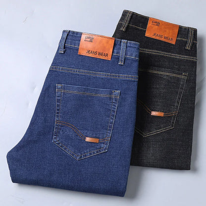 Neue Herren Leichte Luxus-Stretch-Slim-Fit-Hose Bequeme Weiche Business-Mode Gerade Lässige Denim-Hosen Herrenmarke Kleidung