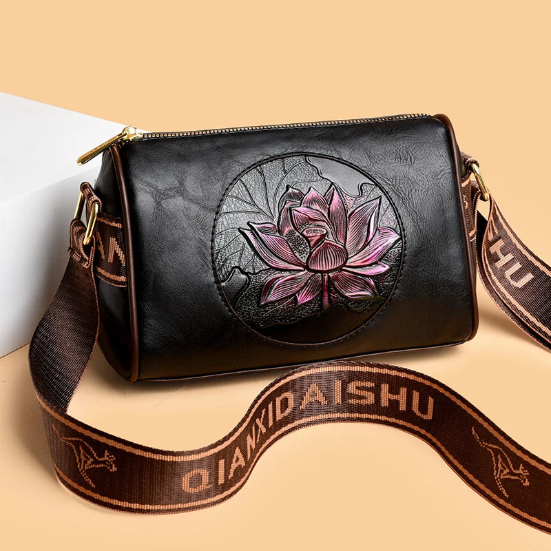 Lässige Damenhandtasche aus weichem Leder, Schulter- und Umhängetasche für Frauen, Neue Mode, bedruckte Damen-Umhängetasche