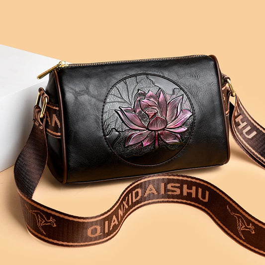 Lässige Damenhandtasche aus weichem Leder, Schulter- und Umhängetasche für Frauen, Neue Mode, bedruckte Damen-Umhängetasche