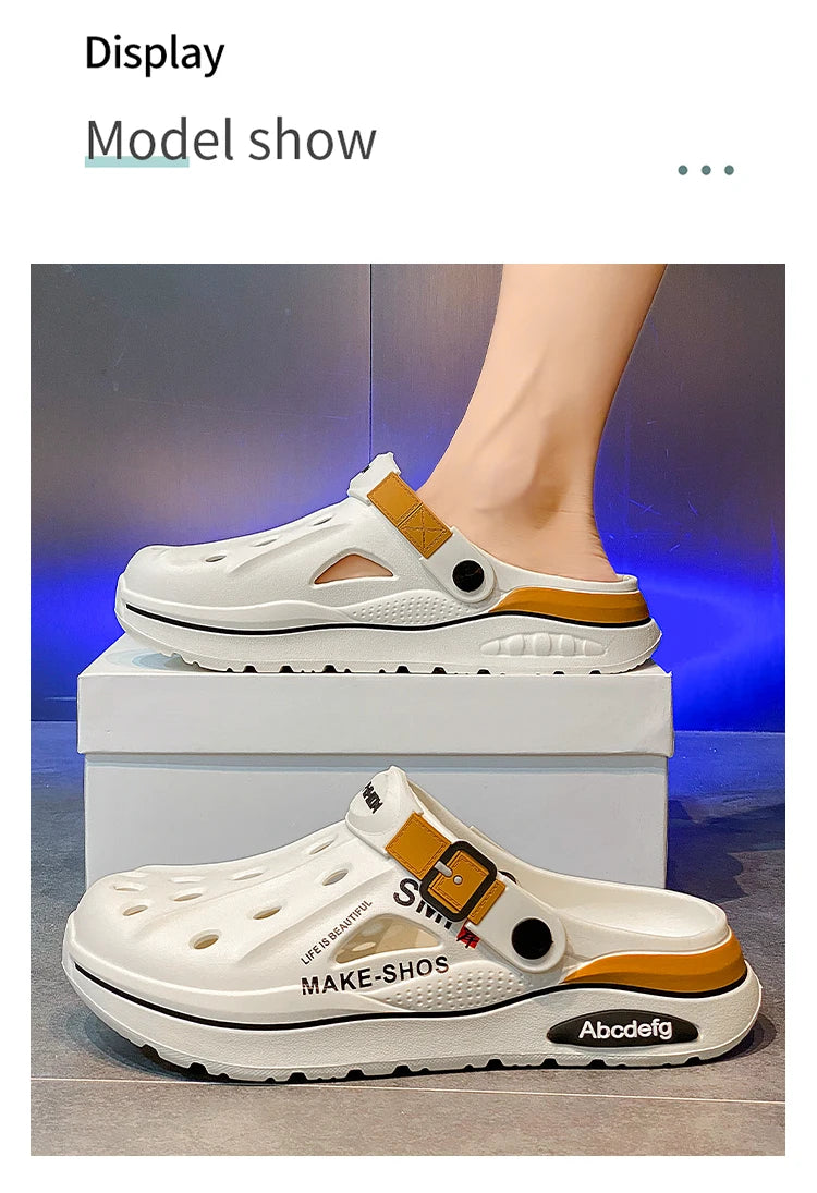Sandalen Herren Strandpantoffeln Dicke Sohle Rutschfeste Sandalen Wasserschuhe für Damen Klassische Mules Sneaker Sandale Outdoor