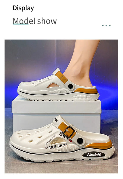 Sandalen Herren Strandpantoffeln Dicke Sohle Rutschfeste Sandalen Wasserschuhe für Damen Klassische Mules Sneaker Sandale Outdoor