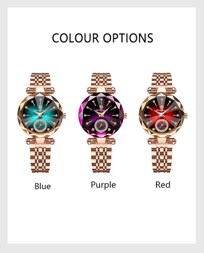 POEDAGAR Luxus-Uhr für Frauen Wasserdicht Freizeit-Quarz Damenuhr Hochwertige Elegante Damenuhren Weibliche Reloj+Box